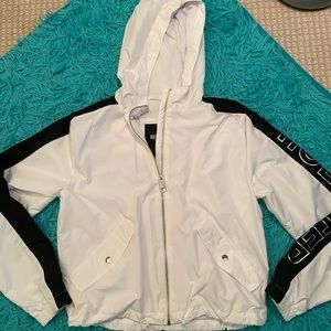 White hollister windbreaker! NWOT
